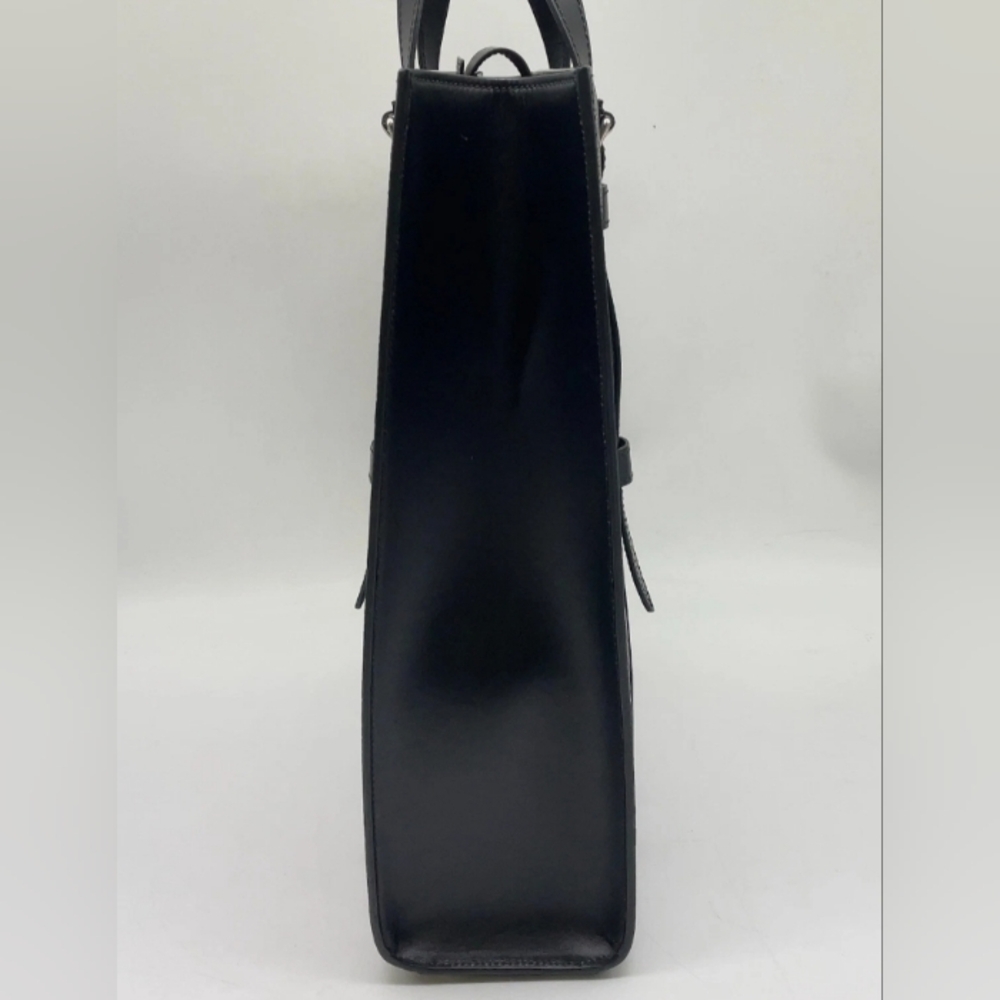 SALE! Authentic Gucci GG Black Embossed Leather Briefcase Tote W Dust Bag UNISEX - Picture 12 of 15